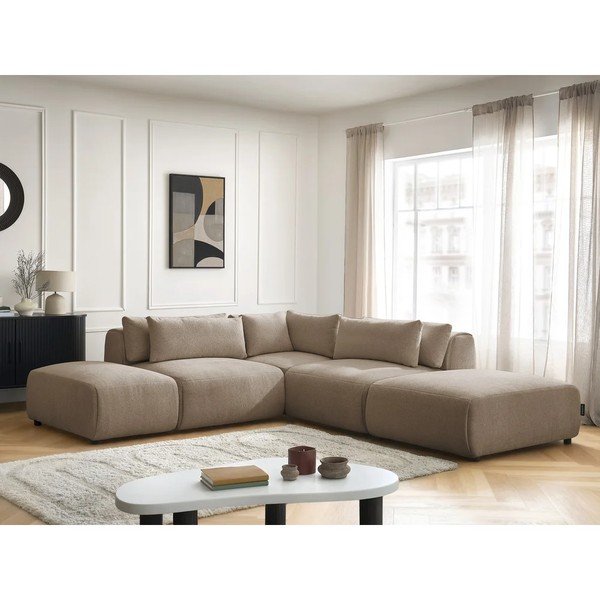 Szürkésbarna állítható moduláris sarokkanapé Jana – Bobochic Paris-image-2