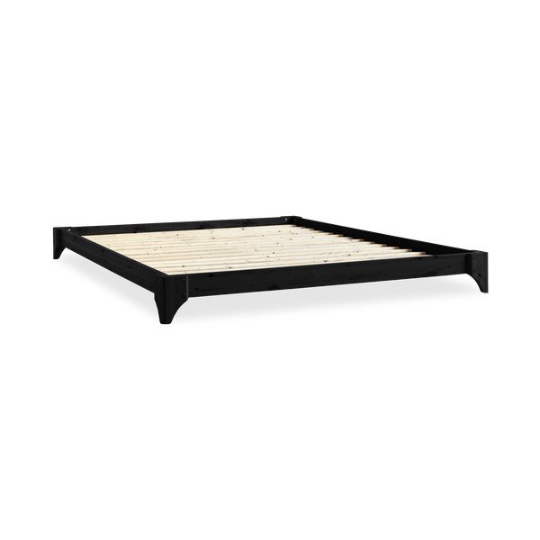 Elan Double Latex Black/Natural borovi fenyőfa franciaágy matraccal, 140 x 200 cm - Karup Design-image-3