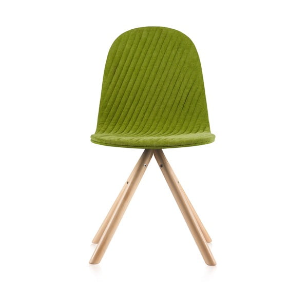 Mannequin Stripe zöld szék natúr lábakkal - Iker