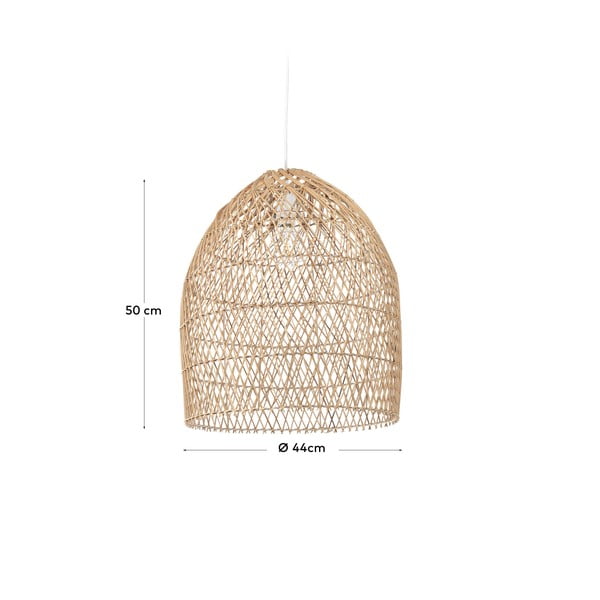 Natúr színű rattan lámpabúra ø 44 cm Domitila – Kave Home-image-4