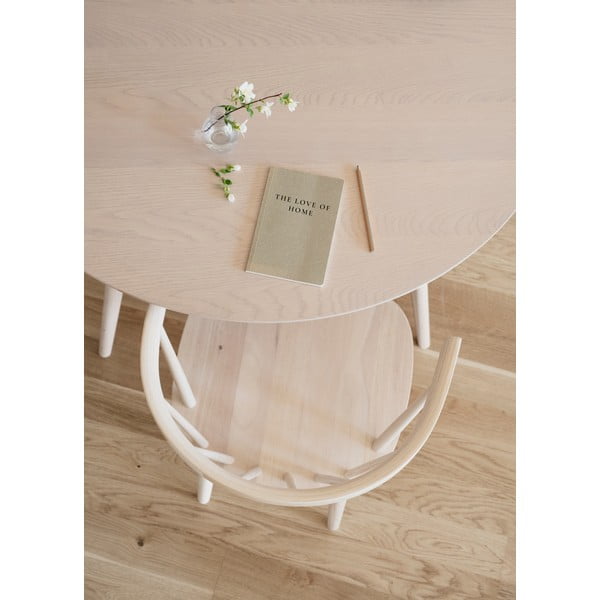 Kerek étkezőasztal tölgyfa dekoros asztallappal 115x115 cm Yumi - Rowico-image-2