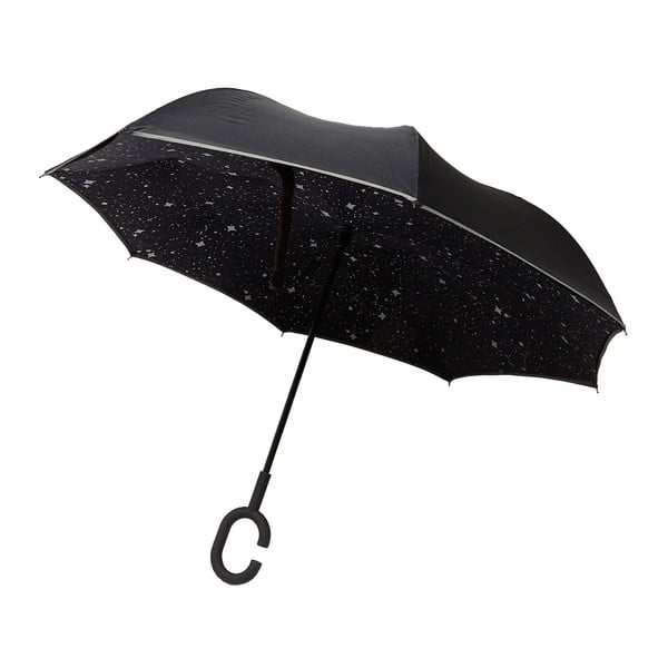 Star Gaze fekete esernyő fehér részletekkel, ⌀ 110 cm