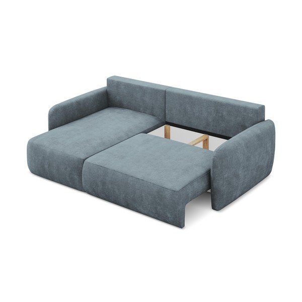 Szürkéskék zsenília kinyitható-tárolóhelyes sarokkanapé (bal oldali-heverő résszel) Lilo – Makamii-image-3