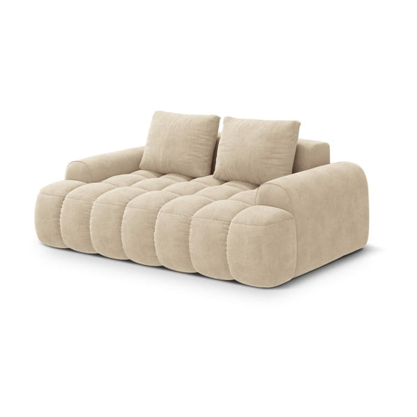 Bézs bársony kanapé 175 cm Linz – Cosmopolitan Design-image-2