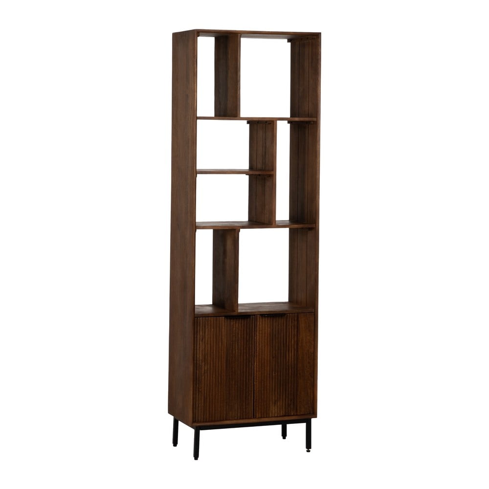 Barna mangófa könyvespolc 60x190x30 cm Sagara Ixia