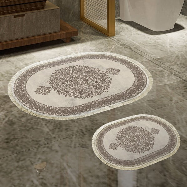 Bézs fürdőszobai kilépő szett 2 db-os - Foutastic-image-1