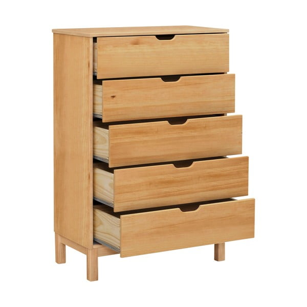 Natúr színű borovi fenyő magas komód 113x39 cm Post – Støraa-image-1