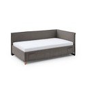 Szürke kárpitozott ágyneműtartós sarok gyerekágy ágyráccsal 120x200 cm Fun – Meise Möbel