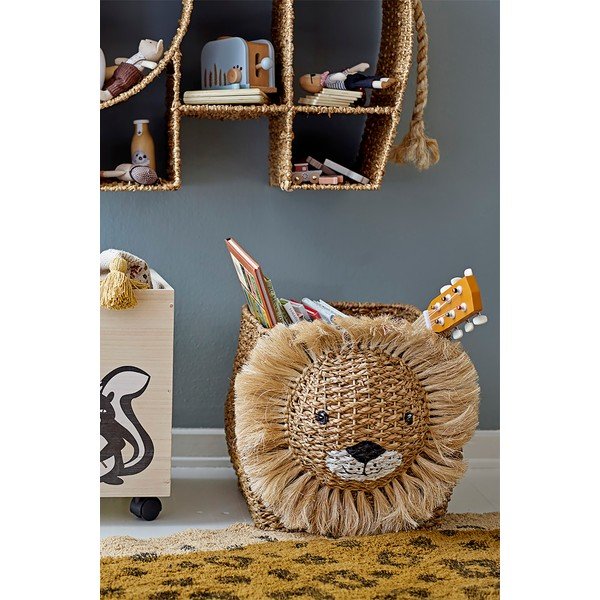 Natúr színű vesszőfonott játéktároló kosár 52x32x36 cm Harrison – Bloomingville Mini-image-1