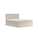 Bézs ágyneműtartós boxspring ágy 180x200 cm Novento – Maison de Rêve