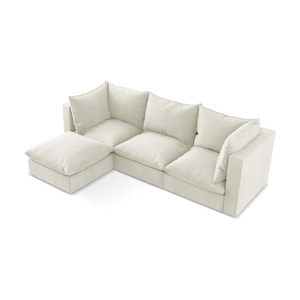 Bézs sarokkanapé (bal oldali-heverő résszel) Manao – Makamii-image-2