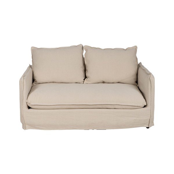 Krémszínű len kanapé 160 cm – Ixia