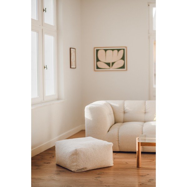 Bézs buklé puff Keno – noo.ma-image-1