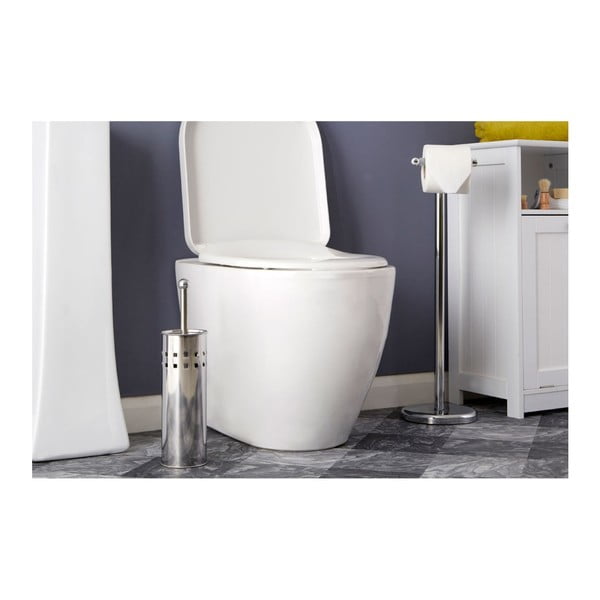 Matt ezüstszínű rozsdamentes acél WC-kefe Indy – Premier Housewares-image-1