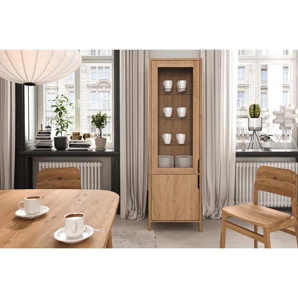 Natúr színű tölgyfa tálalószekrény 59x188 cm Twig – The Beds-image-3