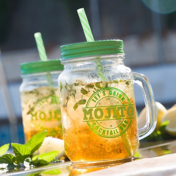 Mojito pohár fedéllel és szívószállal, 450 ml - InnovaGoods-image-1