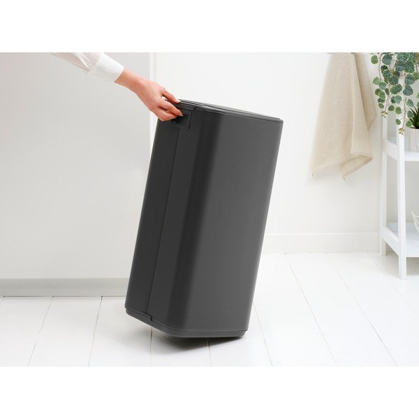 Sötétszürke acél pedálos szemetes 30 l Bo – Brabantia-image-2