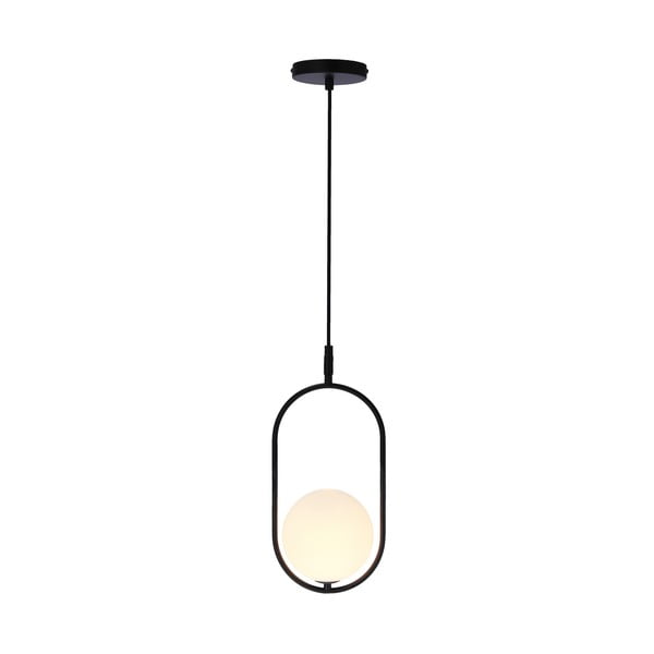 Fekete függőlámpa üveg búrával 18.5x15 cm Cordel – Candellux Lighting-image-1