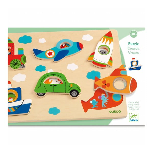 Közlekedési eszközök formabeillesztős puzzle - Djeco-image-1