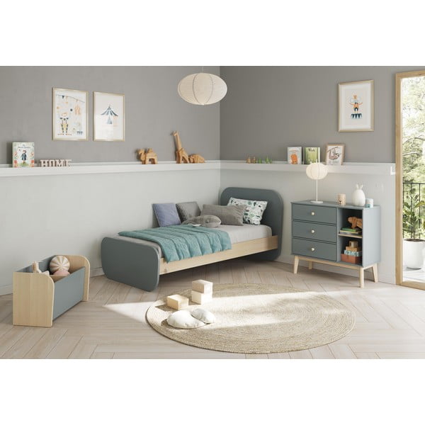 Szürkészöld gyerek könyvespolc 70x42x35 cm Esteban – Marckeric-image-1