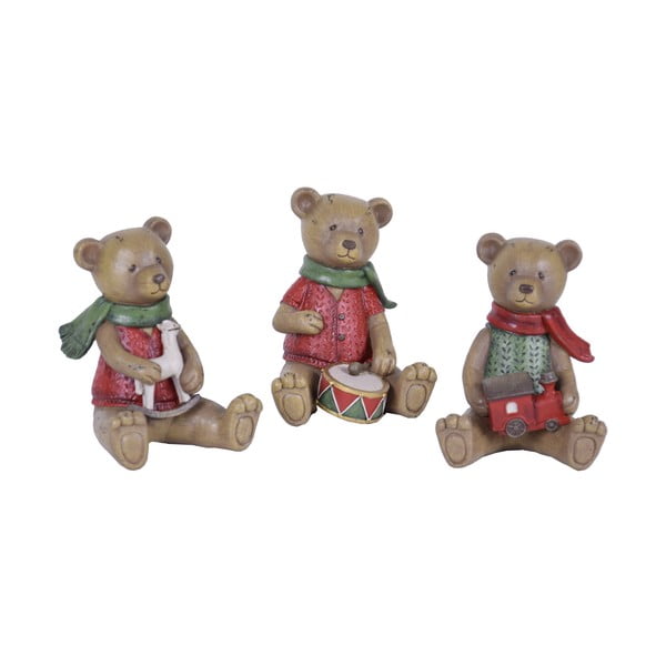 3 db-os medve formájú karácsonyi dekoráció - Ego Dekor