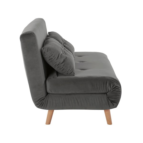 Szürke bársony kanapé 125 cm Magalli - Støraa-image-1