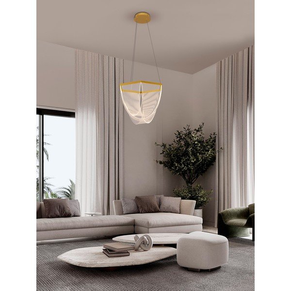 Aranyszínű alumínium LED dimmelhető függőlámpa akrilüveg búrával ø 52 cm Valentin – Nova Luce-image-1