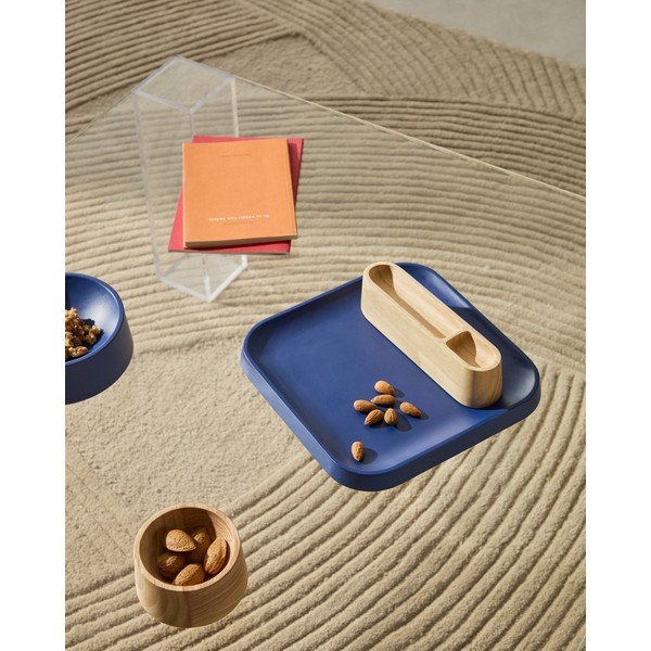 Sötétkék-natúr színű fa szervírozó tálka szett 4 db-os Bletz – Kave Home-image-2