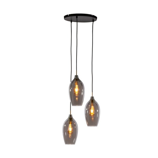 Sötétszürke-bronzszínű függőlámpa üveg búrával ø 35 cm Lukaro – Light & Living-image-1