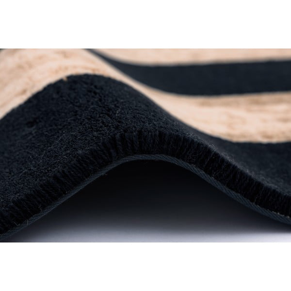 Fekete-bézs gyapjú szőnyeg 170x240 cm Agnus Art Deco II – Agnella-image-2