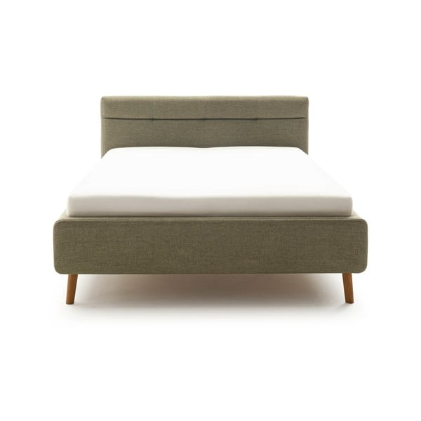 Zöld kárpitozott ágyneműtartós franciaágy ágyráccsal 180x200 cm Lotte – Meise Möbel-image-3