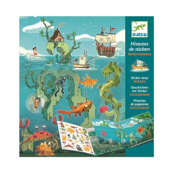 Sea Sticker Story könyvek eltávolítható matricákkal - Djeco-image-1