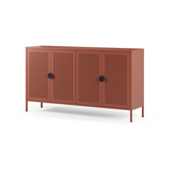 Terrakotta színű fém szekrény 160x90x40 cm Sayla – Marckeric-image-3