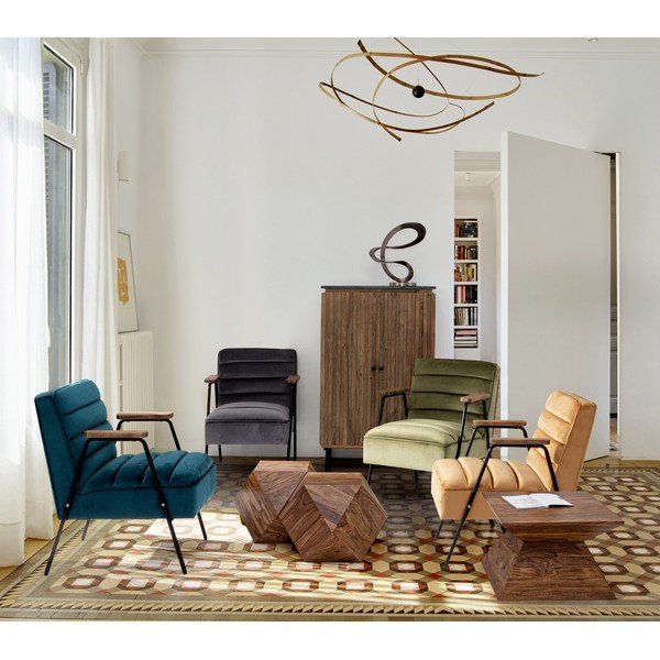 Sötét natúr színű sheesham fa dohányzóasztal 42x42 cm Egypt – Bizzotto-image-3