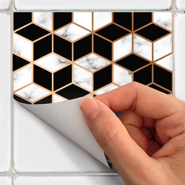 Black and Gold Marble 24 db-os falmatrica szett, 10 x 10 cm - Ambiance-image-1
