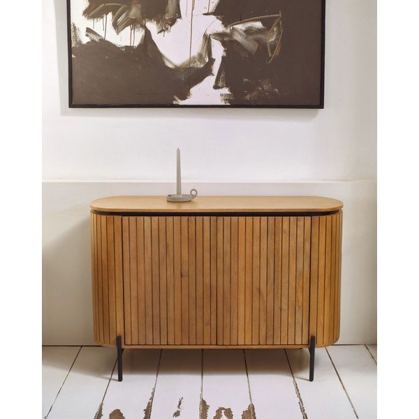 Natúr színű mangófa alacsony komód 120x80 cm Licia – Kave Home-image-1