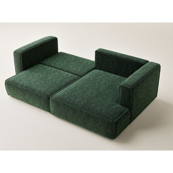 Sötétzöld zsenília kinyitható-tárolóhelyes sarokkanapé (jobb oldali-heverő résszel) Velto – Maison de Rêve-image-3