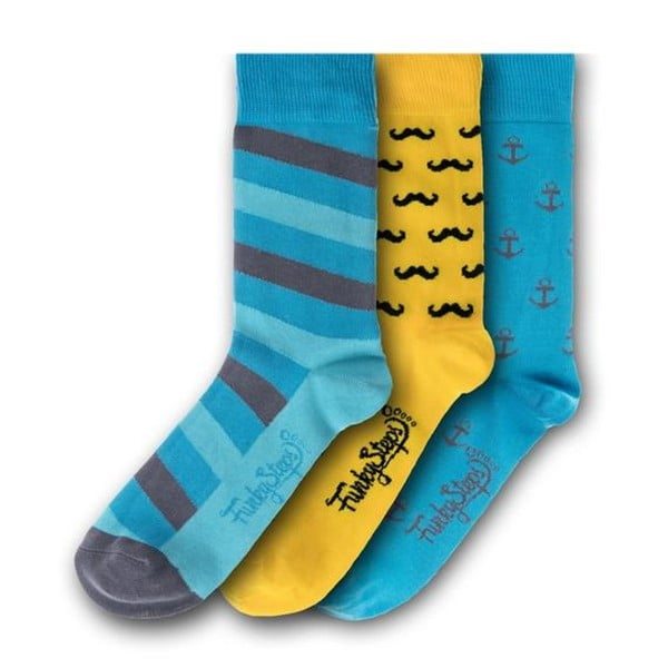 Blue 3 pár zokni, mérete 39 – 45 - Funky Steps