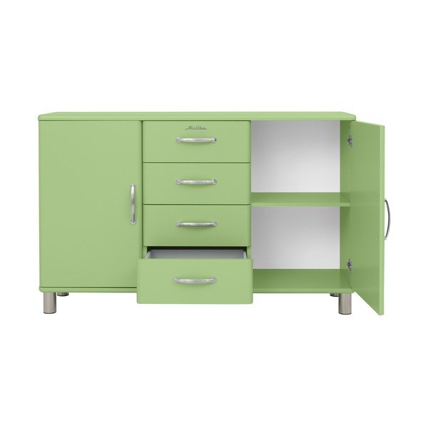 Zöld alacsony komód 146x92 cm Malibu - Tenzo-image-1