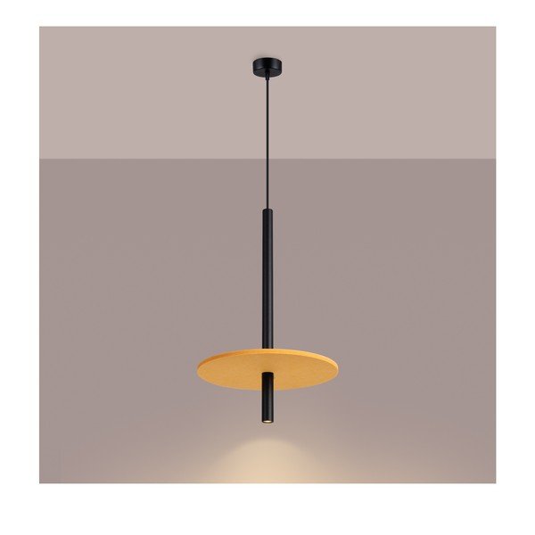 Sárga-bézs fém függőlámpa ø 30 cm Rilu – Sollux-image-2