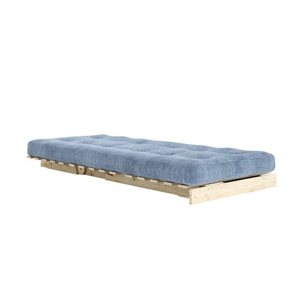 Világoskék kinyitható kordbársony futon fotel Roots – Karup-image-3