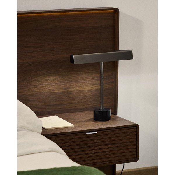 Fekete fém asztali lámpa (magasság 32,5 cm) Lynor – Kave Home-image-1