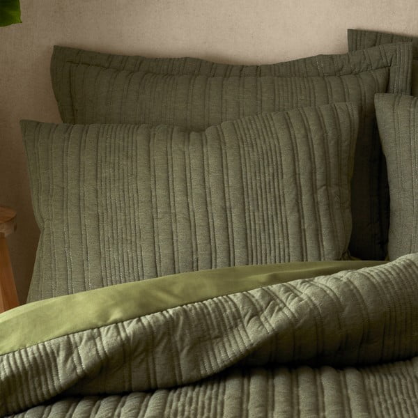 Khaki kétszemélyes ágyneműhuzat 200x200 cm Tamba Stripe – Pineapple Elephant-image-1