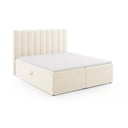 Bézs boxspring ágy tárolóhellyel 180x200 cm Gina – Milo Casa