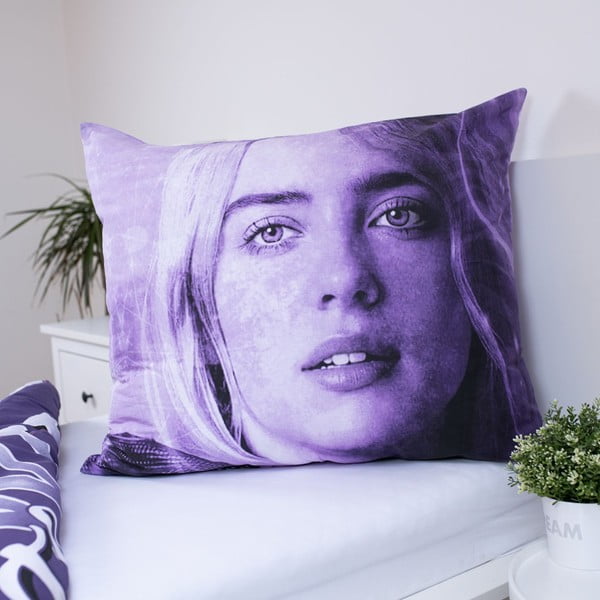 Lila egyszemélyes pamut gyerek ágyneműhuzat 200x140 cm Billie Eilish – Jerry Fabrics-image-3