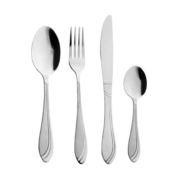 Ezüstszínű rozsdamentes acél evőeszköz készlet 24 db-os Satin – Orion