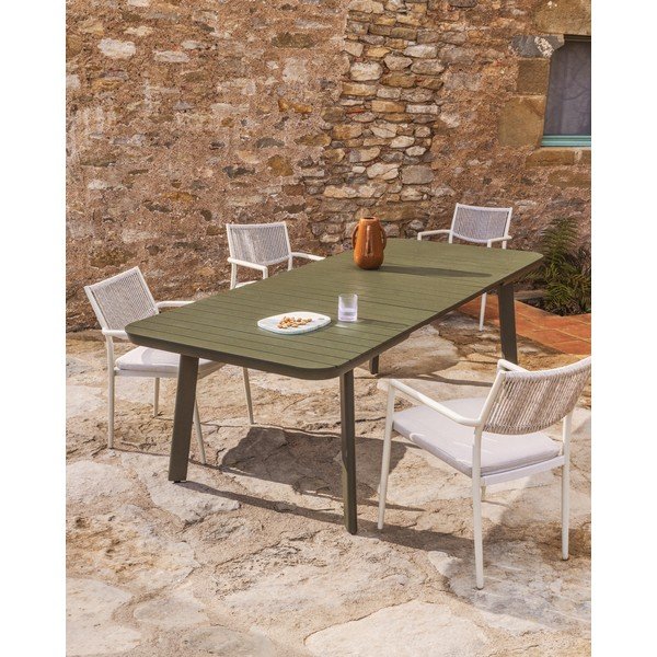 Fém kerti étkezőasztal 100x220 cm Izola – Kave Home-image-2