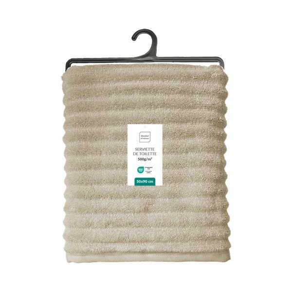 Bézs frottír pamut törölköző 50x90 cm Maya – douceur d'intérieur-image-2