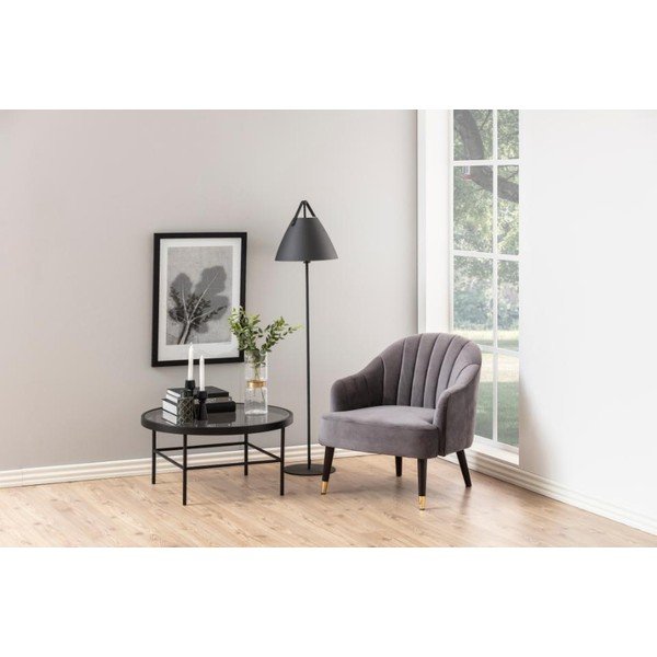 Hoya fekete kerek dohányzóasztal, ø 80 cm - Actona-image-1