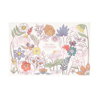 Papír tányéralátét szett 8 db-os 28x42.5 cm Butterflies & Flowers – Meri Meri